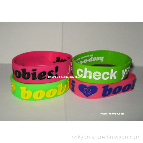 I Love Boobies Awareness Silicone Bracelets (P5104)